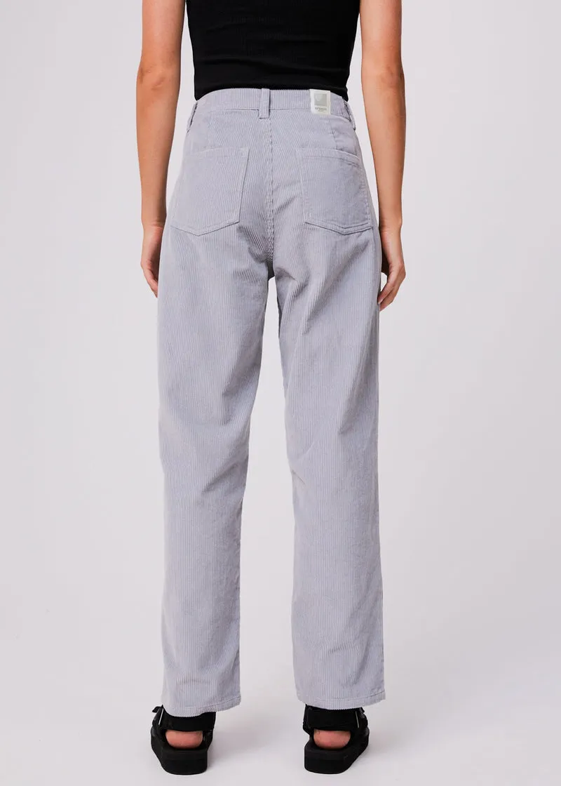 Shelby Attention Long Organic Corduroy Wide Leg Pants in Grey