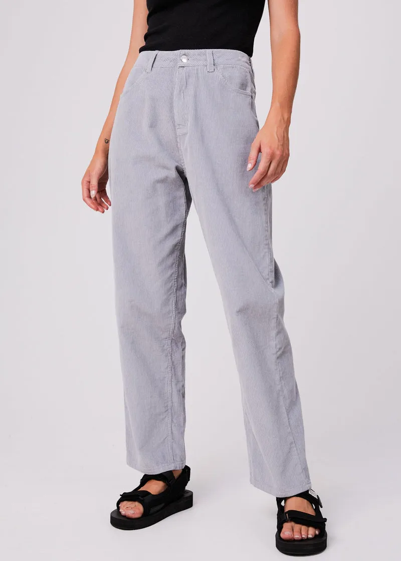 Shelby Attention Long Organic Corduroy Wide Leg Pants in Grey